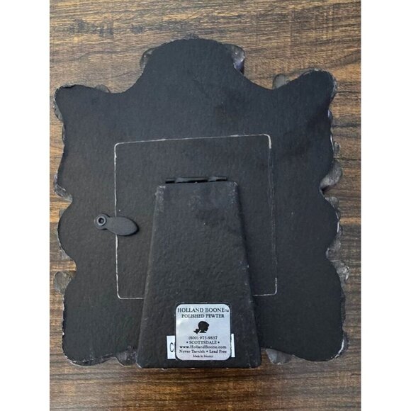 Vntg Holland and Boone Ornate Polished Pewter 3x3 Frame Intricate Scrollwork - Picture 8 of 9